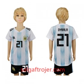 Argentina Fodboldtrøjer Dybala 21 Børn Hjemmebanesæt VM 2018